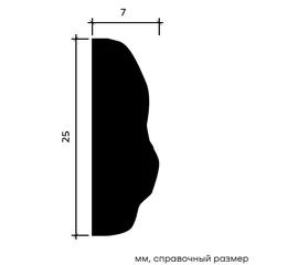 Молдинг Европласт 1.51.372 жёсткий 7х25х2000 мм - фото 216627mini