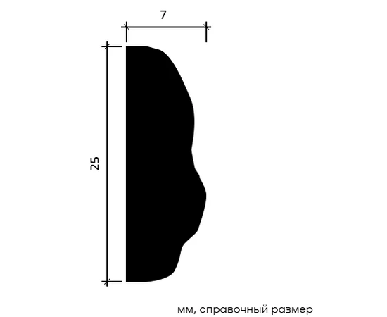 Молдинг Европласт 1.51.372 жёсткий 7х25х2000 мм - фото 216627