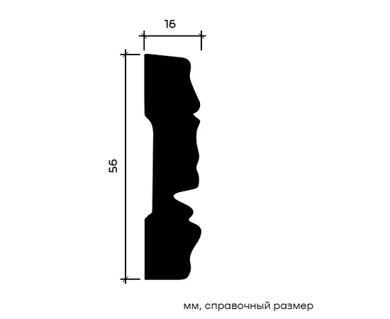 Молдинг Европласт 1.51.339 жёсткий 16х56х2000 мм - фото 216703