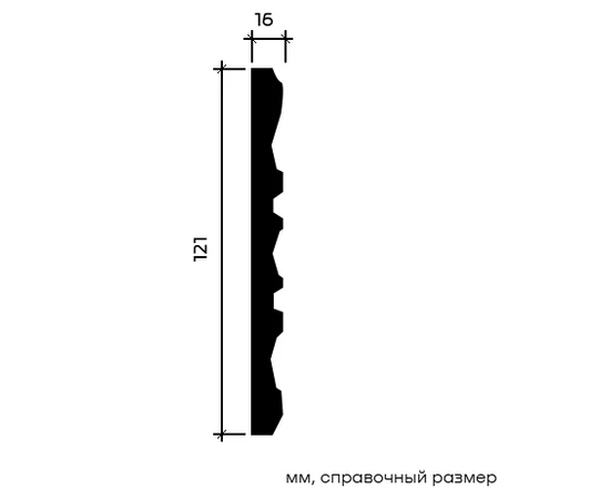 Молдинг Европласт 1.51.510 жёсткий 16х121х2040 мм - фото 216727
