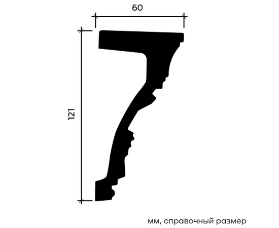 Молдинг Европласт 1.51.513 жёсткий 60х121х2000 мм - фото 216779
