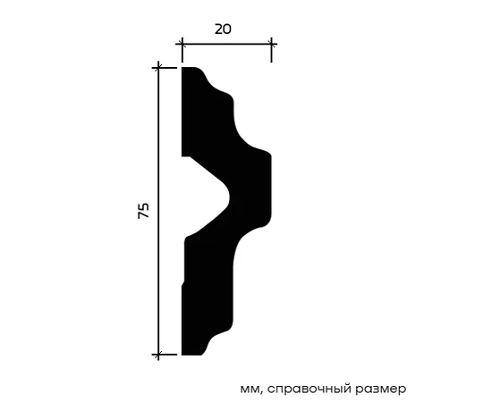 Молдинг Европласт 1.51.341 жёсткий 20х75х2000 мм - фото 216867