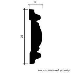 Молдинг Европласт 1.51.335 жёсткий 16х75х2000 мм - фото 216923mini
