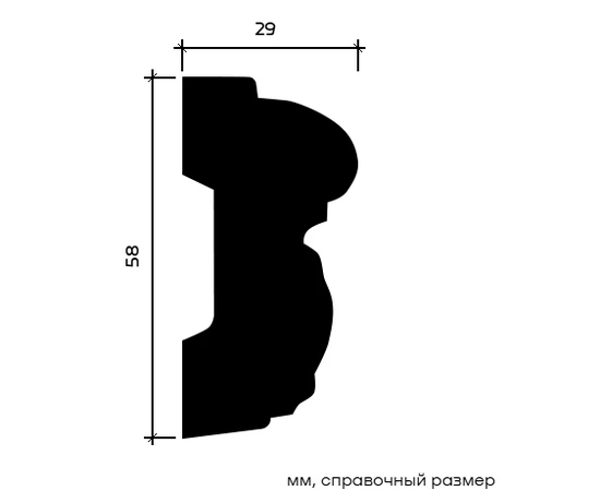 Молдинг Европласт 1.51.351 жёсткий 29х58х2000 мм - фото 217231