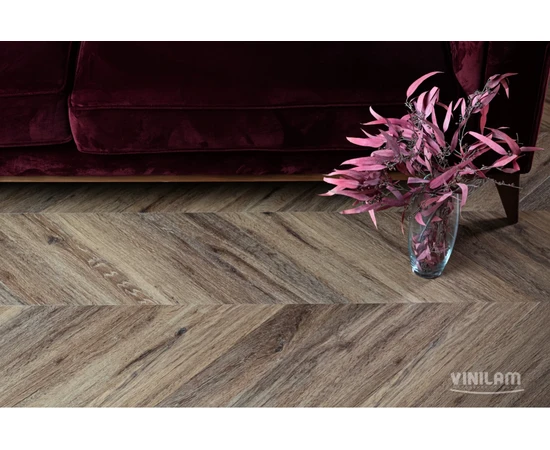 Кварц-виниловый пол Vinilam Parquet Chevron Glue Дуб Лувр RI107516 - фото 227531