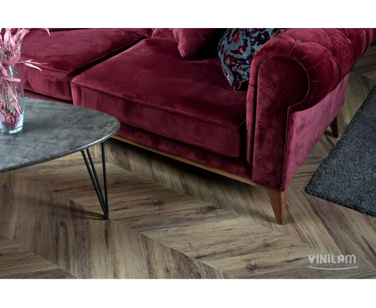 Кварц-виниловый пол Vinilam Parquet Chevron Glue Дуб Лувр RI107516 - фото 227543