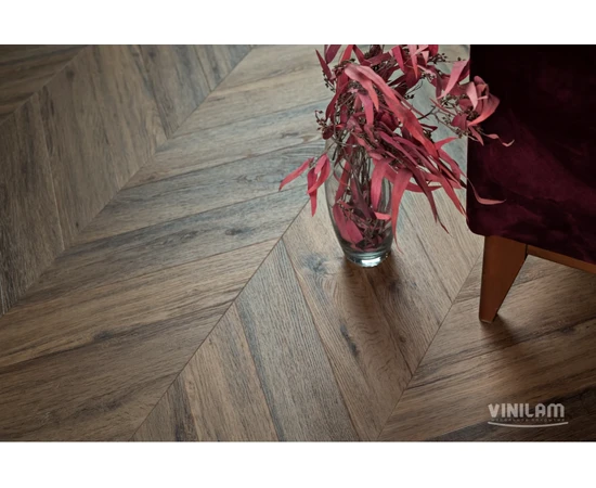 Кварц-виниловый пол Vinilam Parquet Chevron Glue Дуб Лувр RI107516 - фото 227535