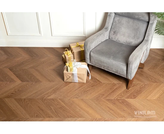 Кварц-виниловый пол Vinilam Parquet Chevron Glue Плезир I1651102 - фото 227727