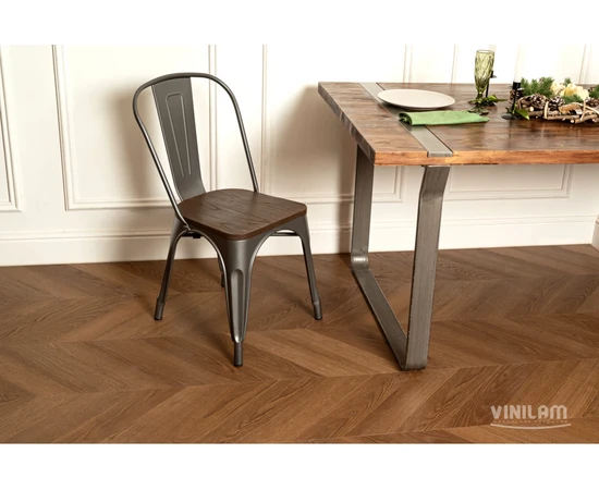 Кварц-виниловый пол Vinilam Parquet Chevron Glue Плезир I1651102 - фото 227731