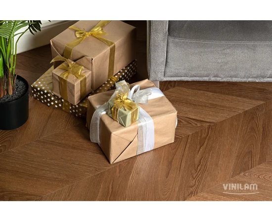 Кварц-виниловый пол Vinilam Parquet Chevron Glue Плезир I1651102 - фото 227739