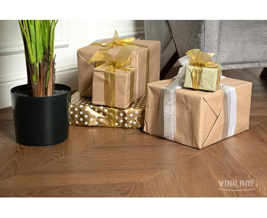 Кварц-виниловый пол Vinilam Parquet Chevron Glue Плезир I1651102 - фото 227735