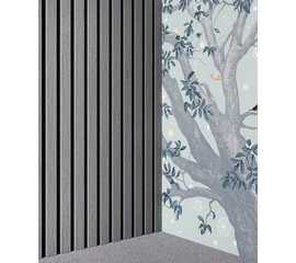 Реечная панель акустическая, Cosca Decor, Дуб Ардженто светло-серый 2750x600x21мм, черный войлок - фото 231103mini
