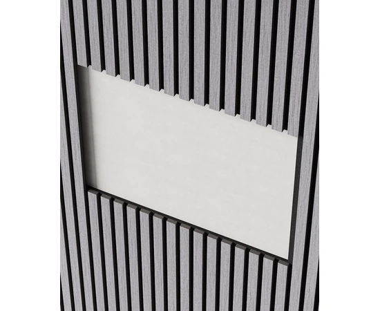 Реечная панель акустическая, Cosca Decor, Дуб Ардженто светло-серый 2750x600x21мм, черный войлок - фото 231095