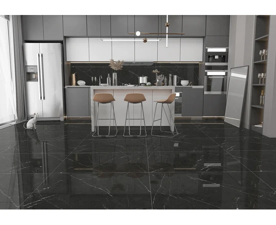 Керамогранит Eurotile Pietra Negro High Glossy 1200x600x8.5 - фото 232551