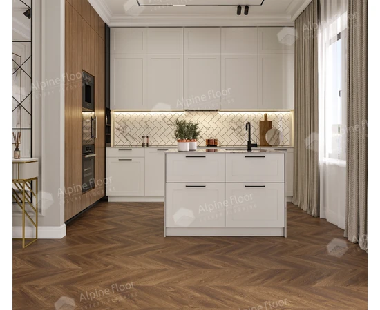 SPC ламинат Alpine Floor Chevron Alpine Дуб Коричневый ECO 18-13 - фото 233351