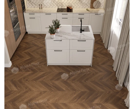 SPC ламинат Alpine Floor Chevron Alpine Дуб Коричневый ECO 18-13 - фото 233347