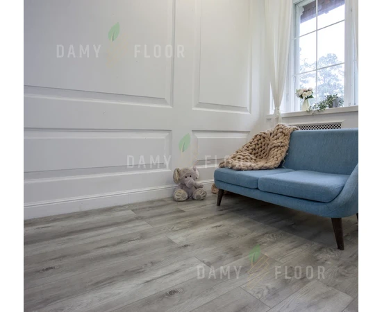 Кварц-виниловая LVT плитка DAMY FLOOR FAMILY TCM369-28 Дуб Рустикальный Cерый - фото 242059
