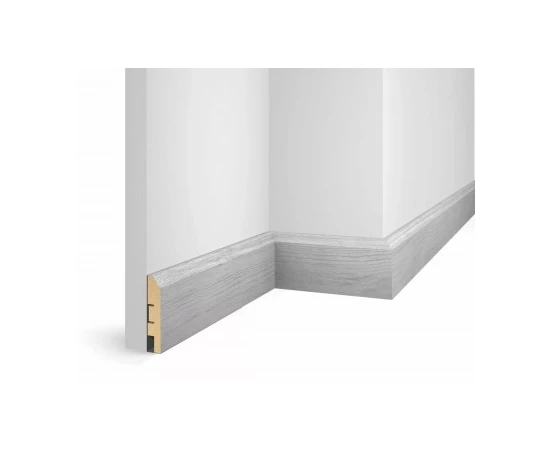 Плинтус напольный МДФ Cosca Decor экошпон WP07 Дуб Старинный светло-серый - фото 21571