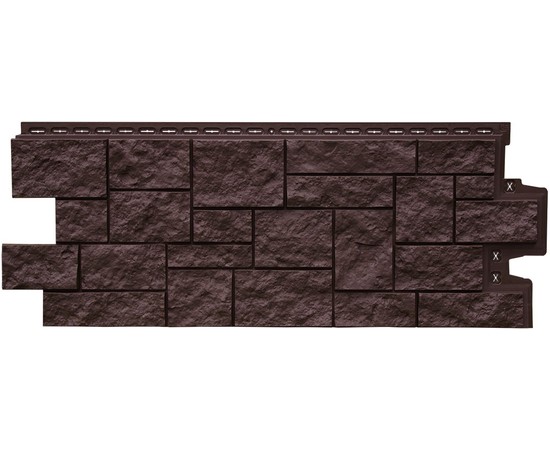 Фасадная панель Grand line Дикий камень Стандарт коричневая